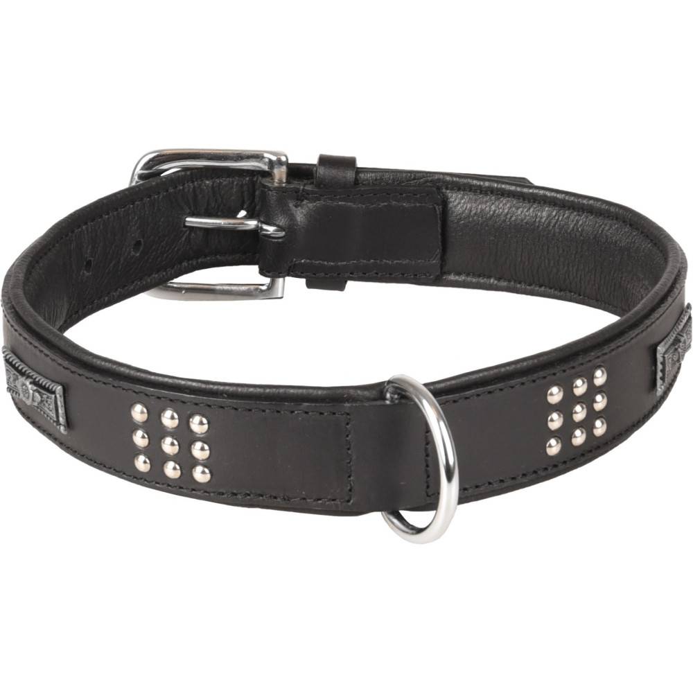 Collier Cuir SEDONA noir taille XXL 51-60 cm pour chien. - Image 1