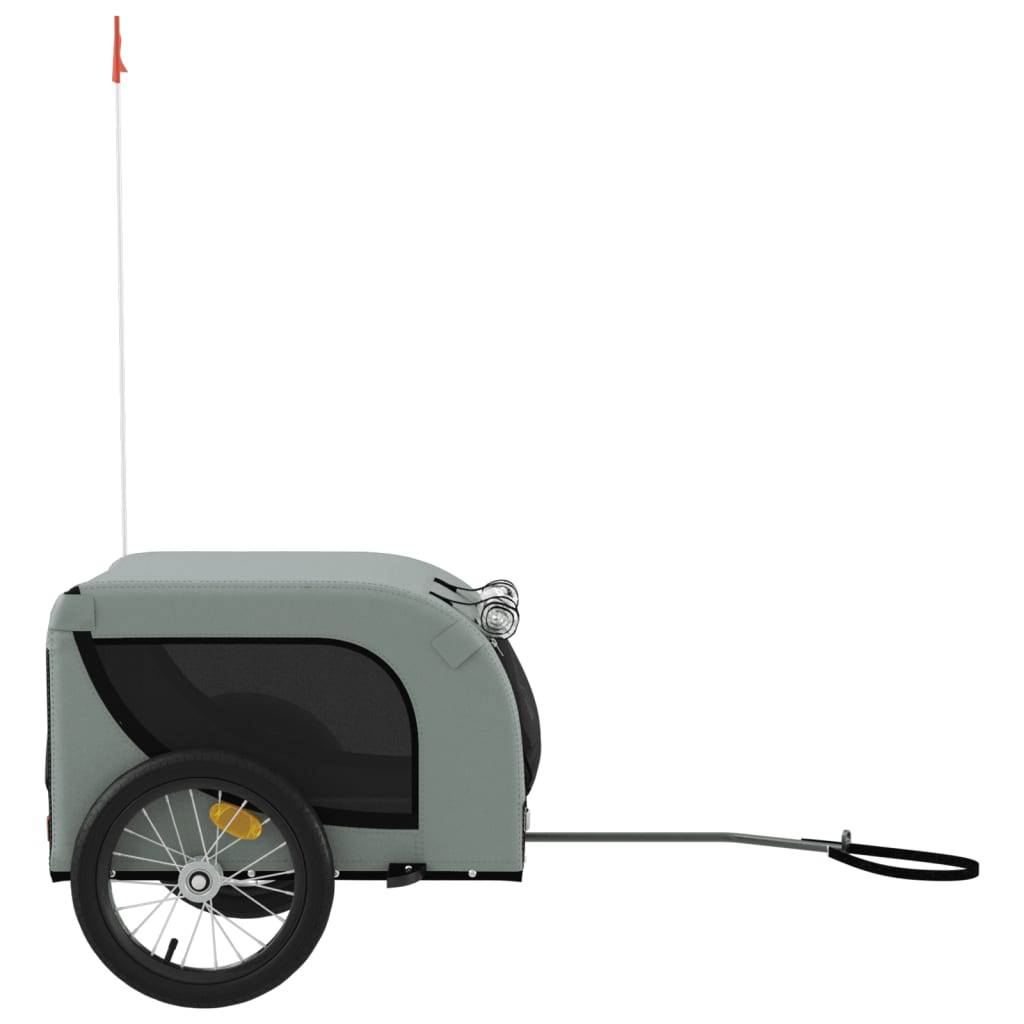Remorque de vélo pour animaux tissu Oxford et fer gris et noir 124 x 65 x 66 cm - PANGIVO - Image 5