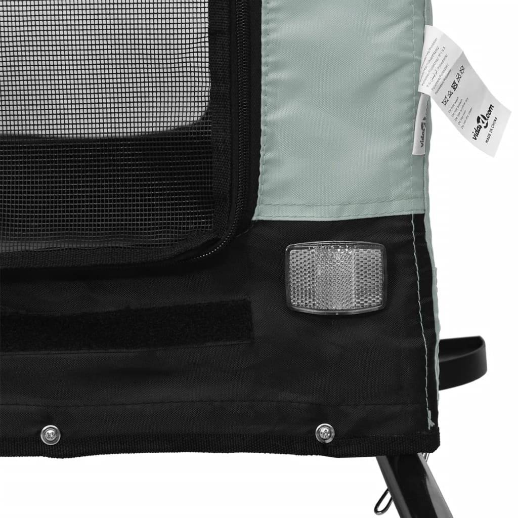 Remorque de vélo pour animaux tissu Oxford et fer gris et noir 124 x 65 x 66 cm - PANGIVO - Image 9