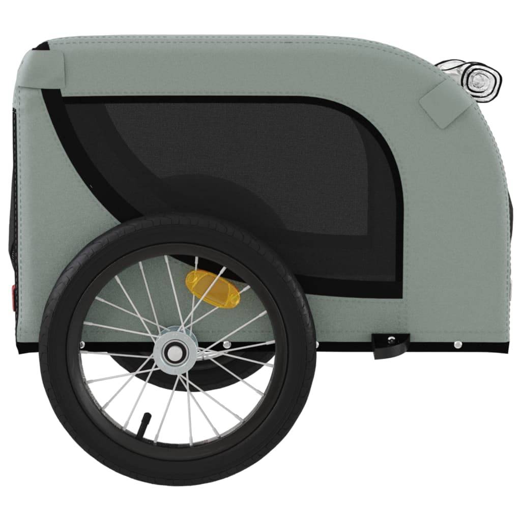 Remorque de vélo pour animaux tissu Oxford et fer gris et noir 124 x 65 x 66 cm - PANGIVO - Image 6