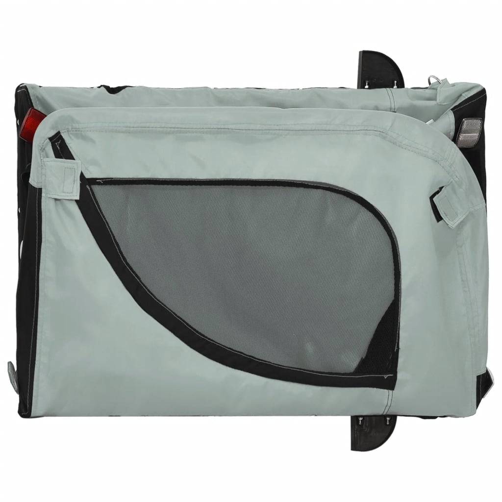 Remorque de vélo pour animaux tissu Oxford et fer gris et noir 124 x 65 x 66 cm - PANGIVO - Image 8