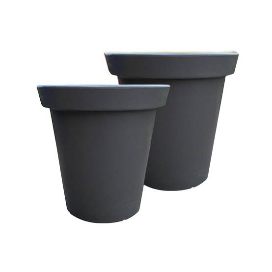 Pot de fleurs rond xxl delight 200l - lot de 2 - plast'up rotomoulage - Image 1