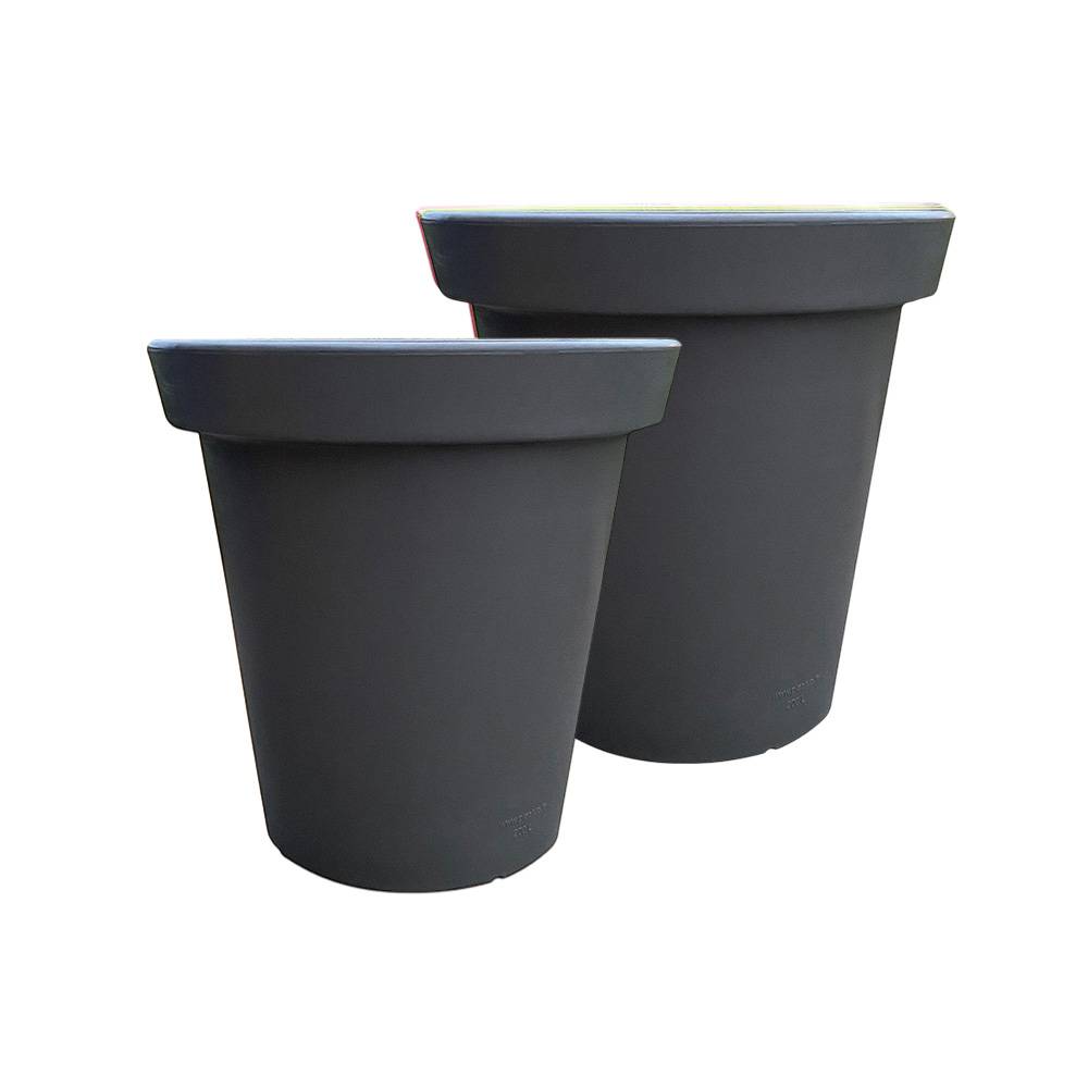 Pot de fleurs rond xxl delight 200l - lot de 2 - plast'up rotomoulage - Image 1