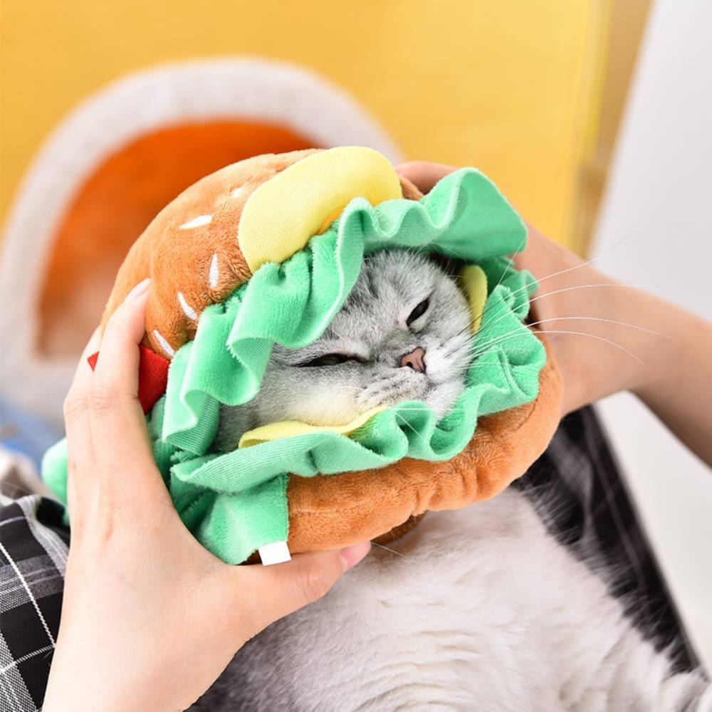 Chapeau Hamburger pour Chat - Déguisement Amusant, Réglable - Halloween, Cosplay - Living123 - Image 3