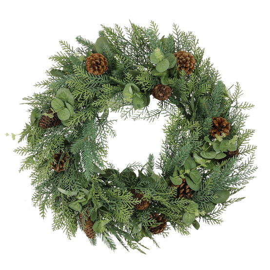 Couronne de Noël artificielle Ø45 cm - style evergreens - Little Grove - Image 1