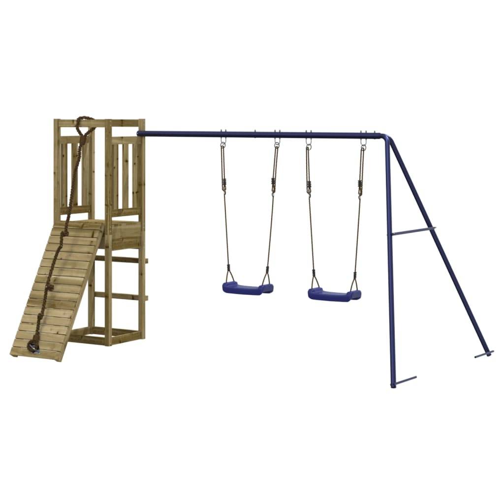 Helloshop26 - Aire de jeux d'extérieur balançoires toboggan portiques robuste jeux jardin 308 x 184 x 169 cm bois de pin imprégné - Image 2