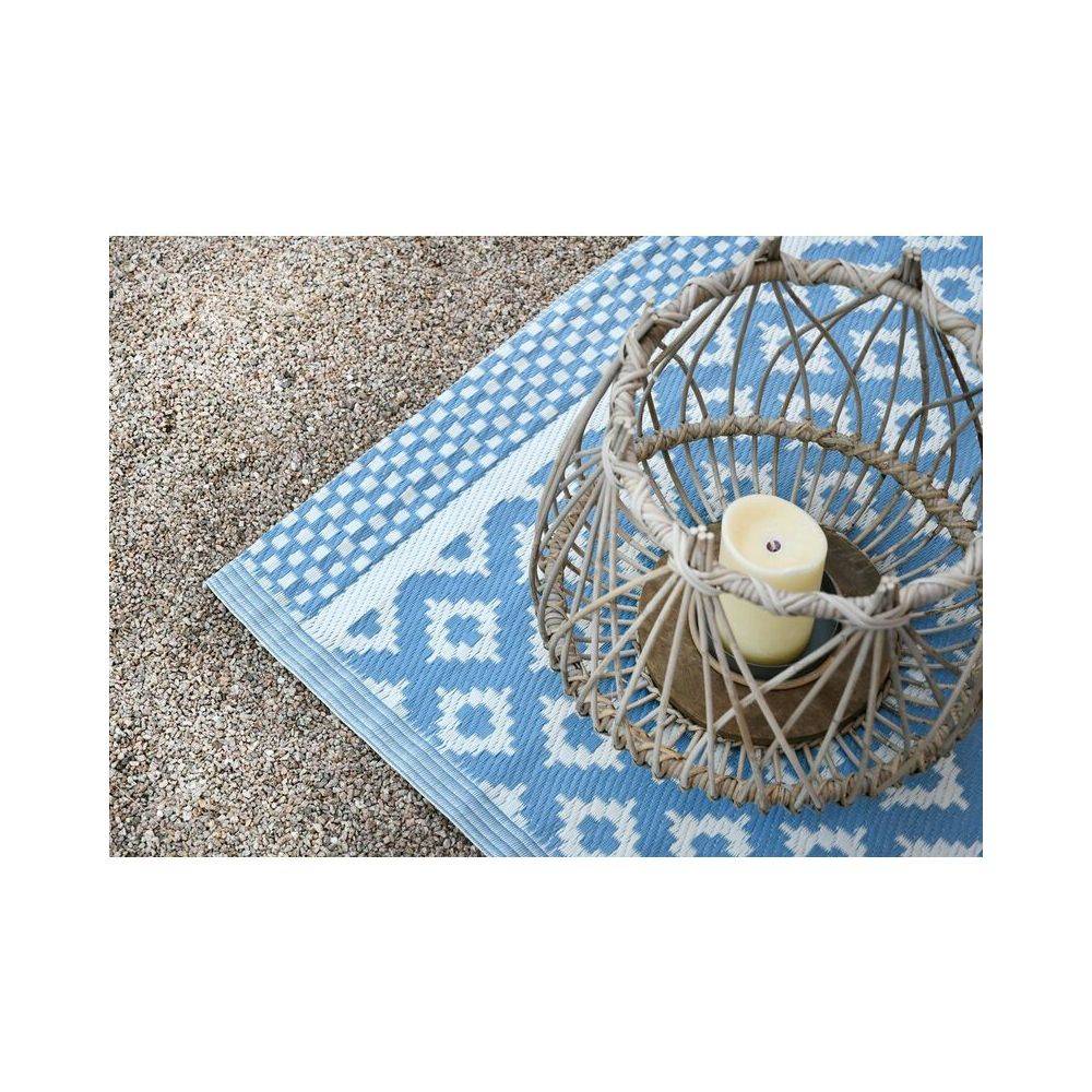 Aubry Gaspard - Tapis d'extérieur en polypropylène 120 x 180 cm Maya - Bleu - Image 4