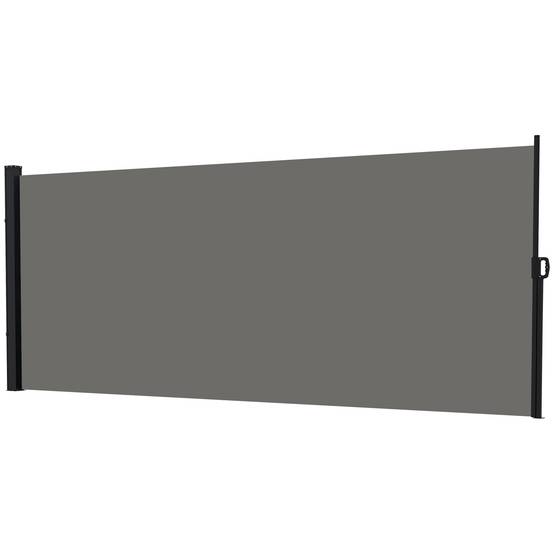Store latéral brise-vue paravent rétractable 4 x 1,80 m alu. polyester anti-UV haute densité 180 g/m² gris foncé - Image 2