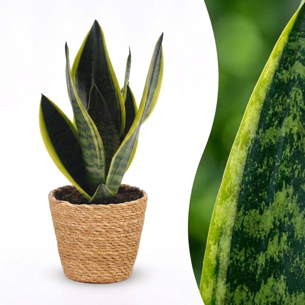 Sansevieria Futura Superba - Langue de belle-mère - Pot de 12cm - 1 plante - Panier - Plantes d'intérieur