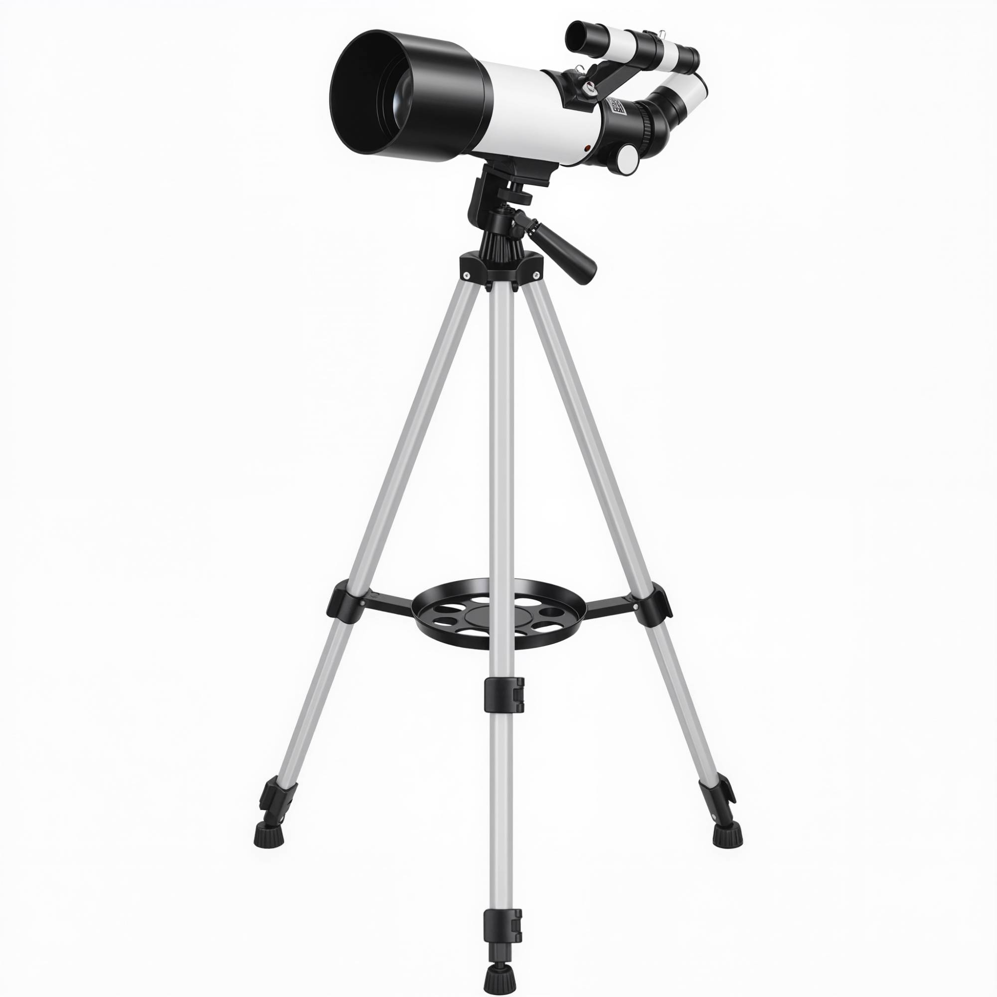 Télescope astronomique adultes et débutants 70 mm, télescope réfracteur 40X/16X trépied réglable, 80 x 80 x 135 cm blanc - Image 2