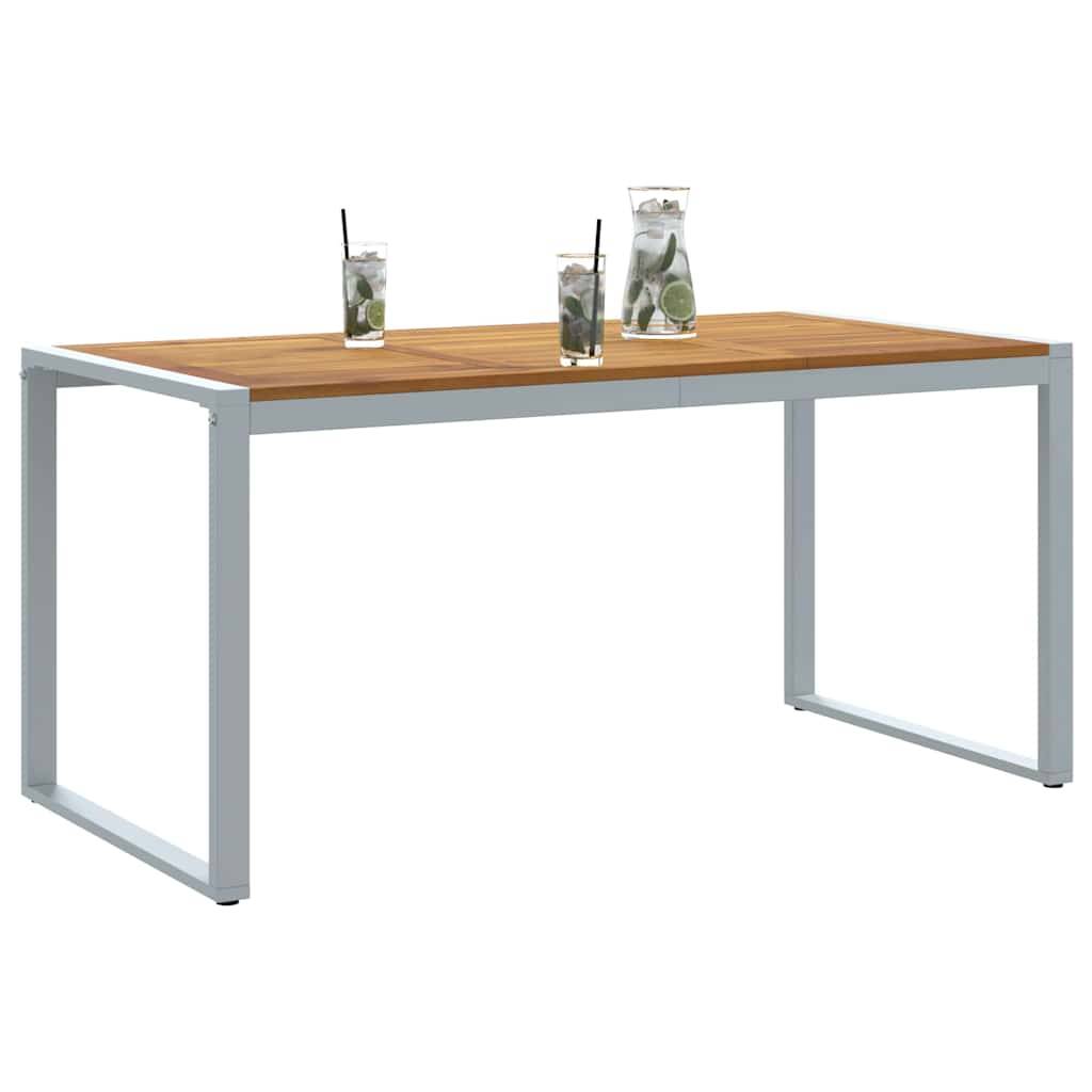 Table de jardin gris bois d'acacia massif 160 x 80 x 75 cm, Poids :19.8kg - PANGIVO - Image 3