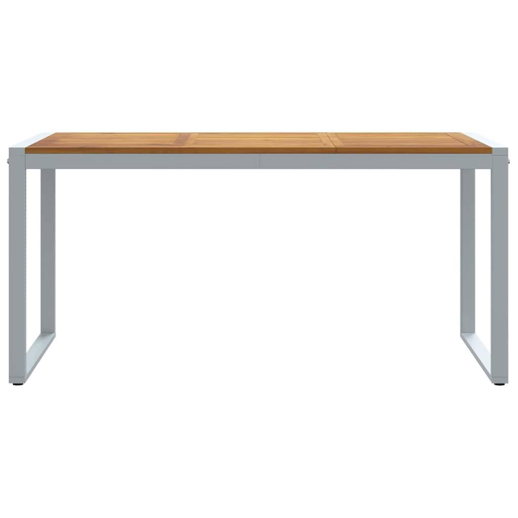 Table de jardin gris bois d'acacia massif 160 x 80 x 75 cm, Poids :19.8kg - PANGIVO - Image 5