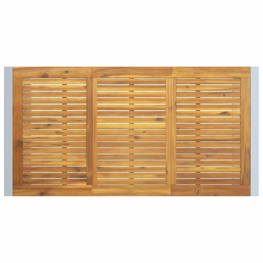 Table de jardin gris bois d'acacia massif 160 x 80 x 75 cm, Poids :19.8kg - PANGIVO - Image 7
