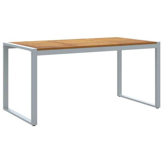 Table de jardin gris bois d'acacia massif 160 x 80 x 75 cm, Poids :19.8kg - PANGIVO - Image 2