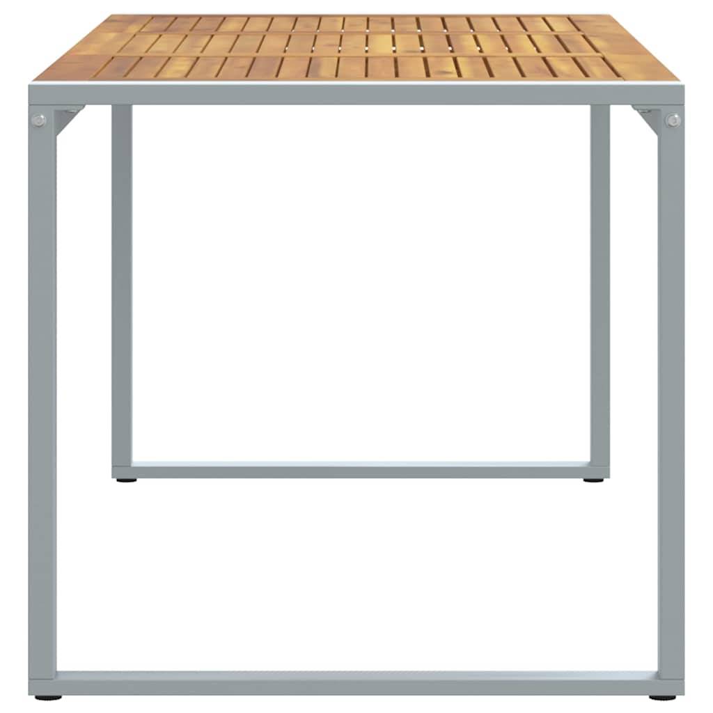 Table de jardin gris bois d'acacia massif 160 x 80 x 75 cm, Poids :19.8kg - PANGIVO - Image 6