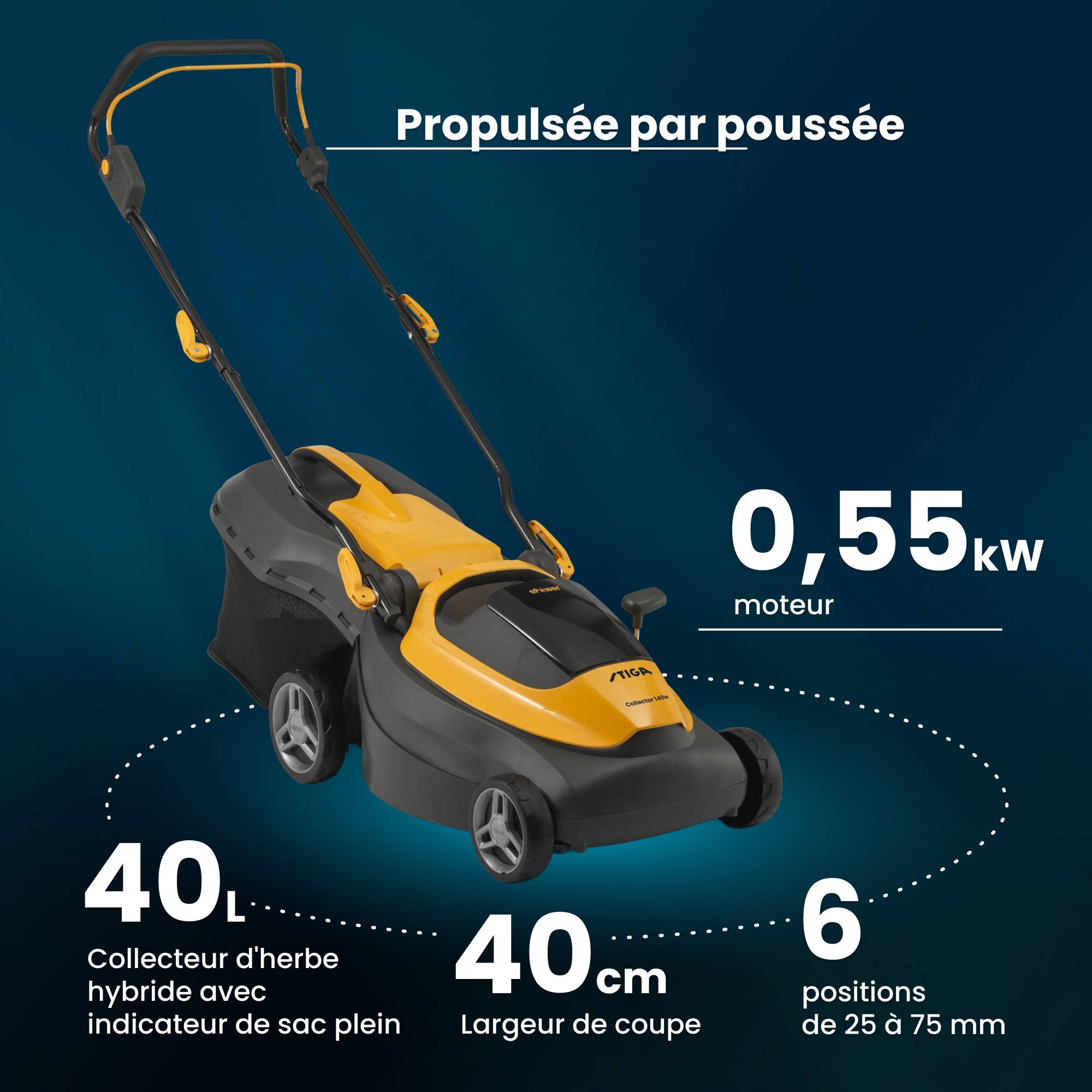Stiga - Tondeuse Collector 140e Kit, panier 40L, 2 batteries 20V (4Ah), max. 350m² - STIGA - Image 7