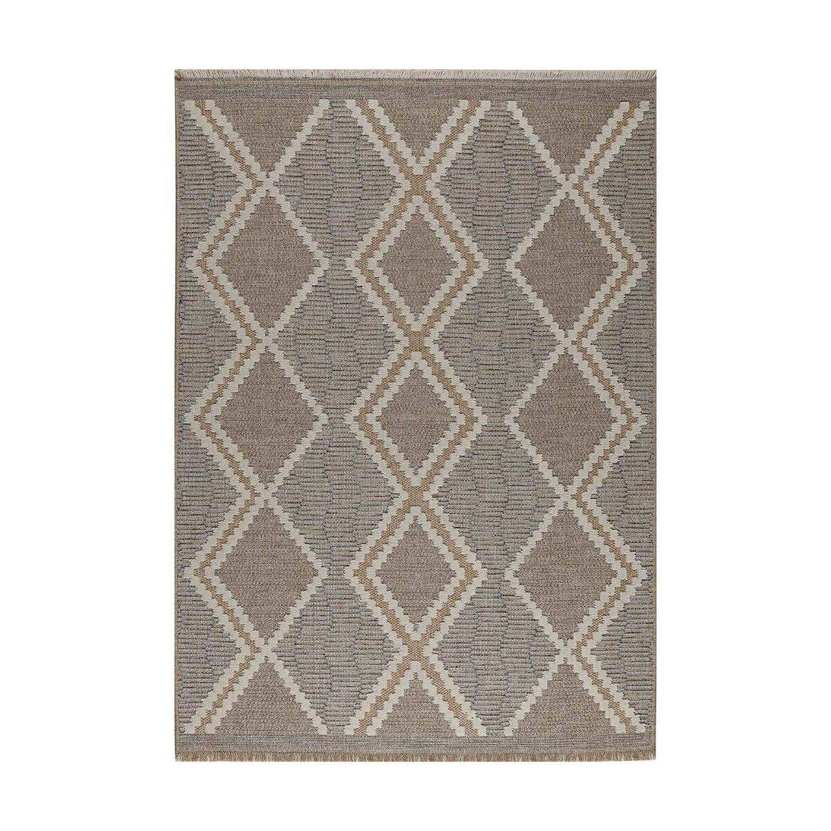 Jardindeco - Tapis intérieur extérieur aspect jute bleu Tijuana 9048 170 x 120 cm - Image 1