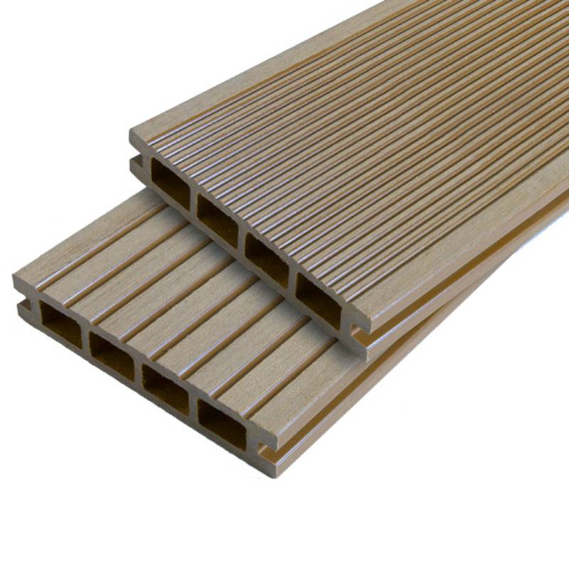 Lame terrasse bois composite alvéolaire Dual - Coloris - Beige clair, Epaisseur - 25mm, Largeur - 14 cm, Longueur - 360 cm