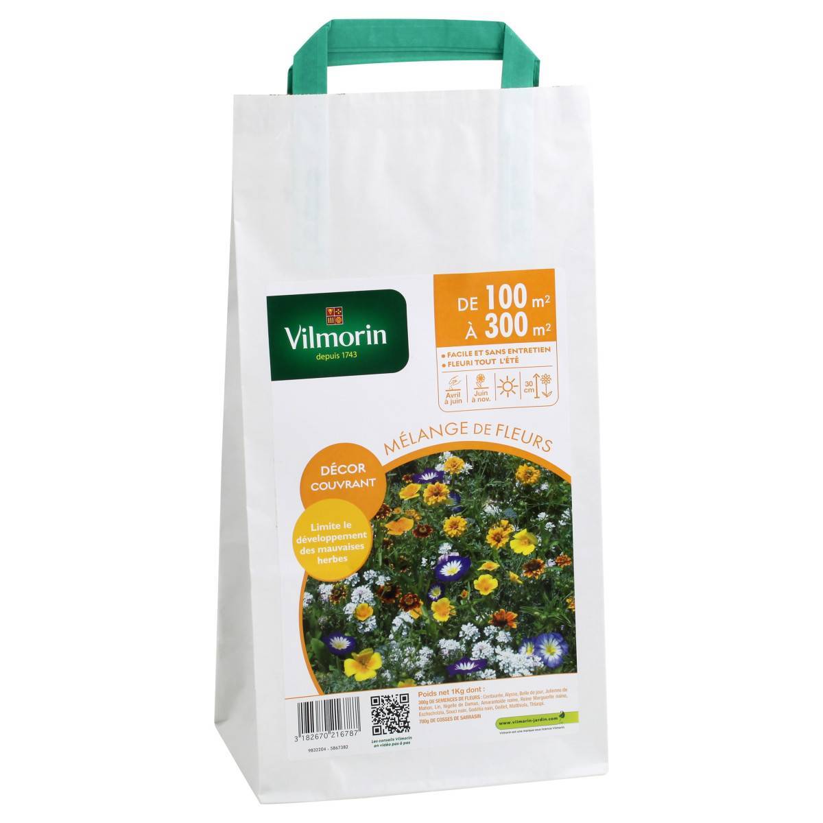 Vilmorin - Sachet graines Mélange de fleurs Couvrant 100 à 300m2