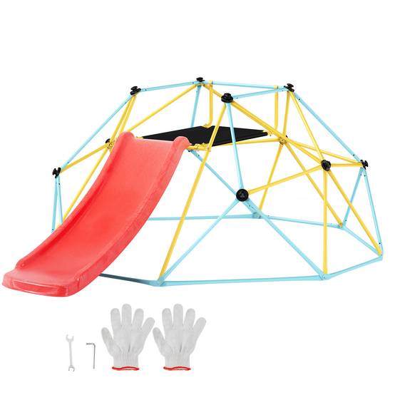 Vevor - VEVOR Dôme d'escalade géométrique enfants 3-9 ans, 244cm avec toboggan, charge 272kg, pour aire de jeu intérieur - Image 1