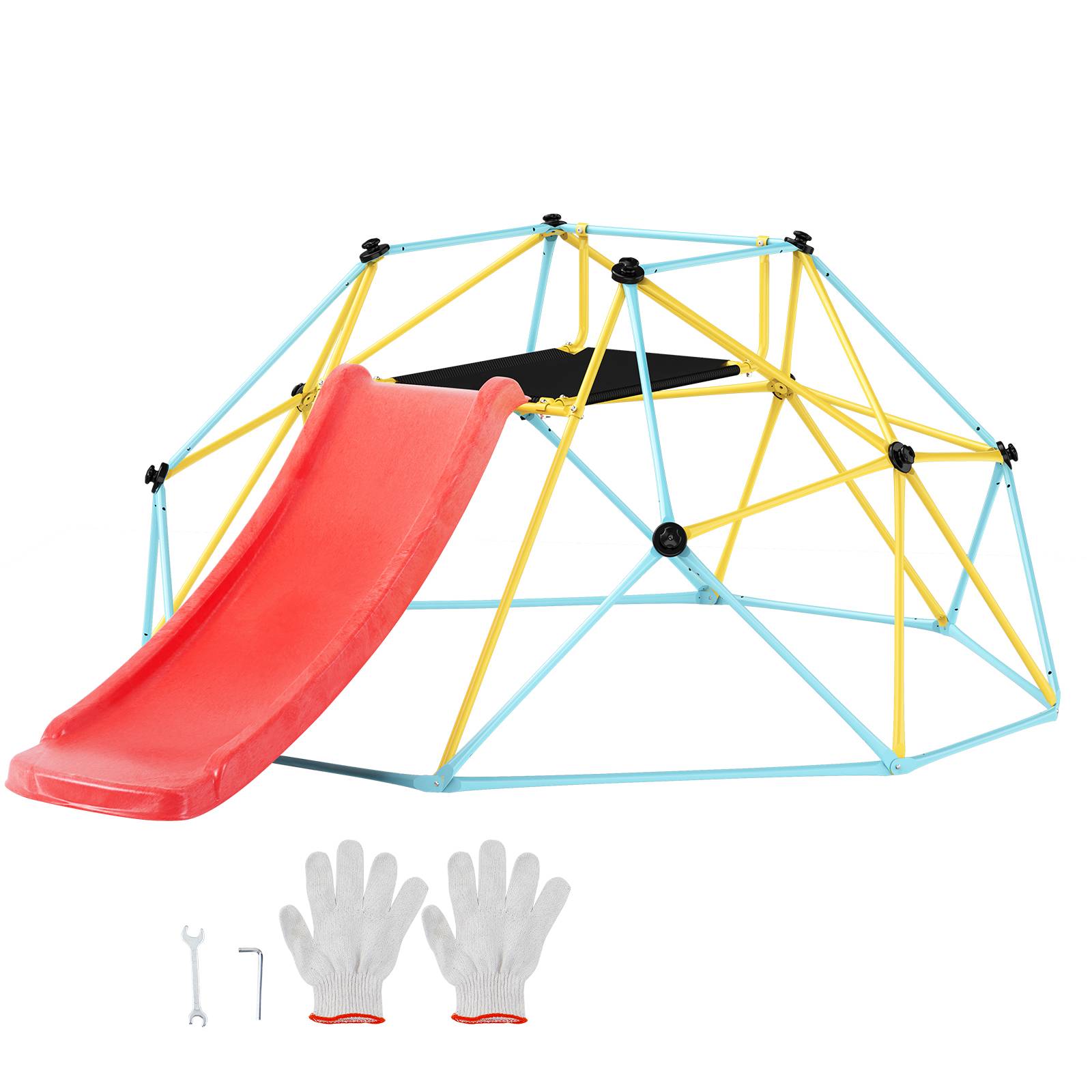 Vevor - VEVOR Dôme d'escalade géométrique enfants 3-9 ans, 244cm avec toboggan, charge 272kg, pour aire de jeu intérieur - Image 1