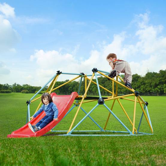 Vevor - VEVOR Dôme d'escalade géométrique enfants 3-9 ans, 244cm avec toboggan, charge 272kg, pour aire de jeu intérieur - Image 8