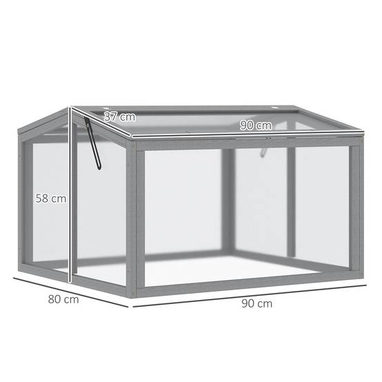 ComfortXL - Châssis de jardin en pin et polycarbonate 90 x 80 x 58 cm gris clair pour semis - ComfortXL Outdoor Living - Image 4