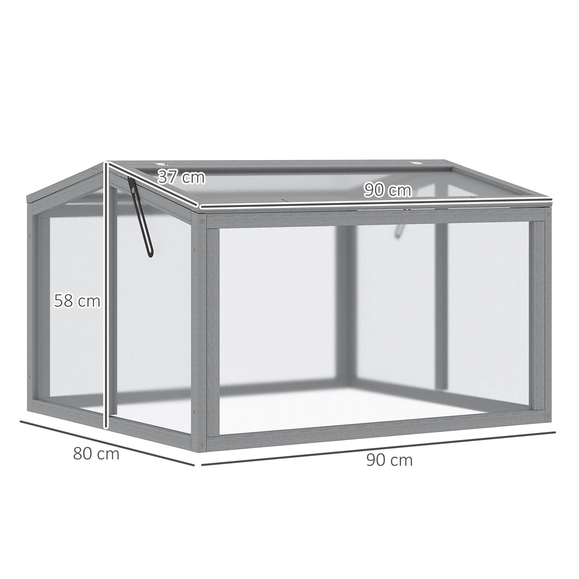ComfortXL - Châssis de jardin en pin et polycarbonate 90 x 80 x 58 cm gris clair pour semis - ComfortXL Outdoor Living - Image 4