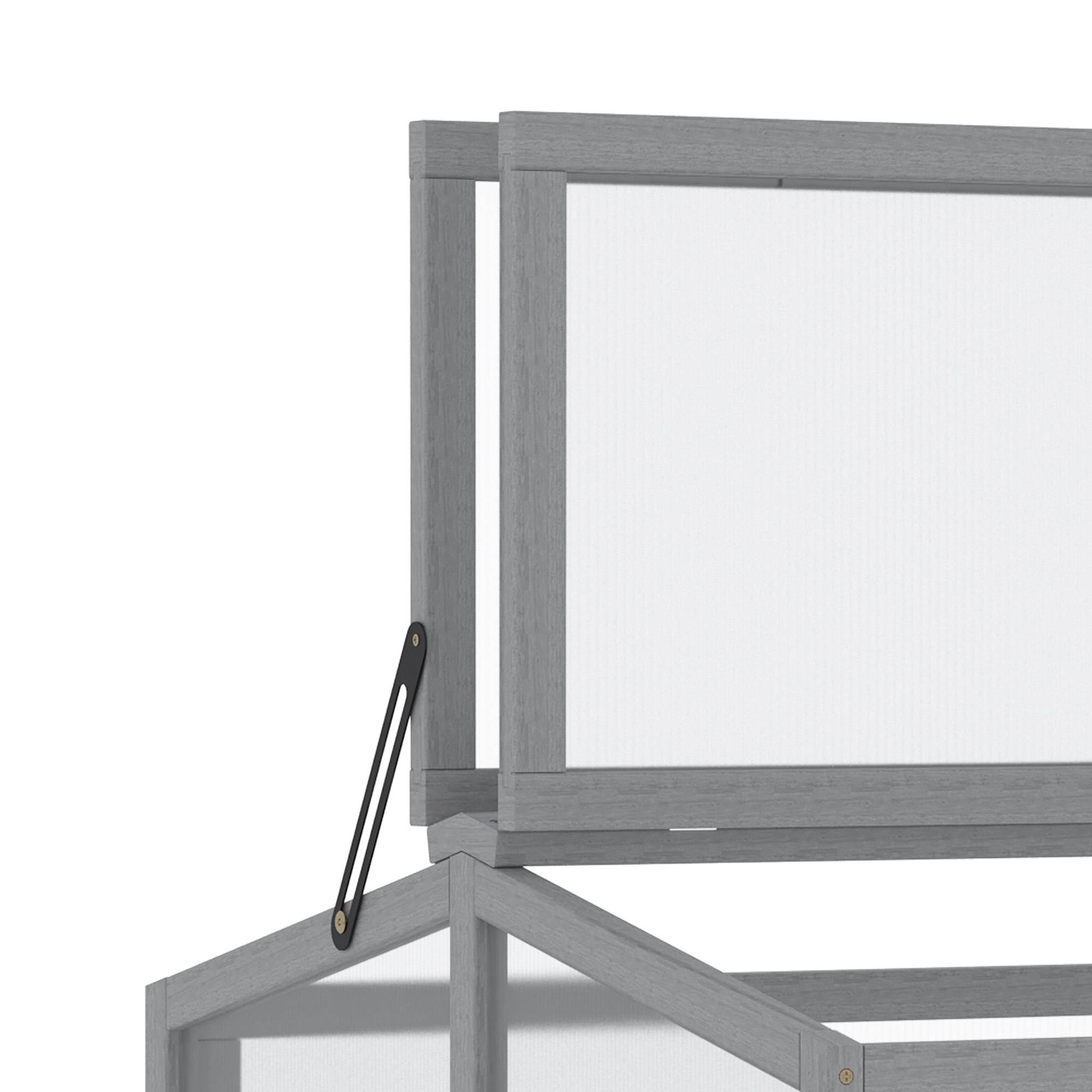 ComfortXL - Châssis de jardin en pin et polycarbonate 90 x 80 x 58 cm gris clair pour semis - ComfortXL Outdoor Living - Image 9