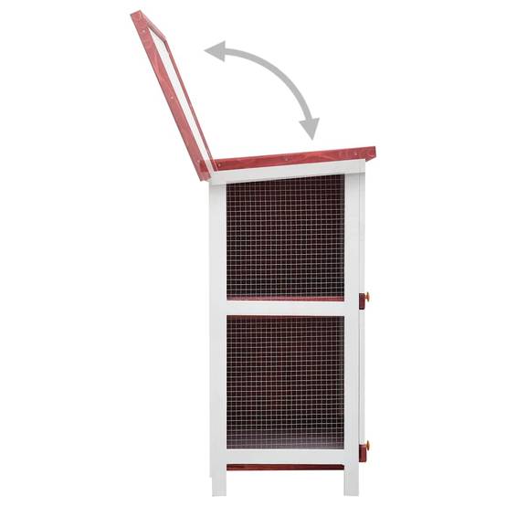 Vidaxl - Clapier d'extérieur 4 portes Rouge Bois vidaXL 170836 - Image 5