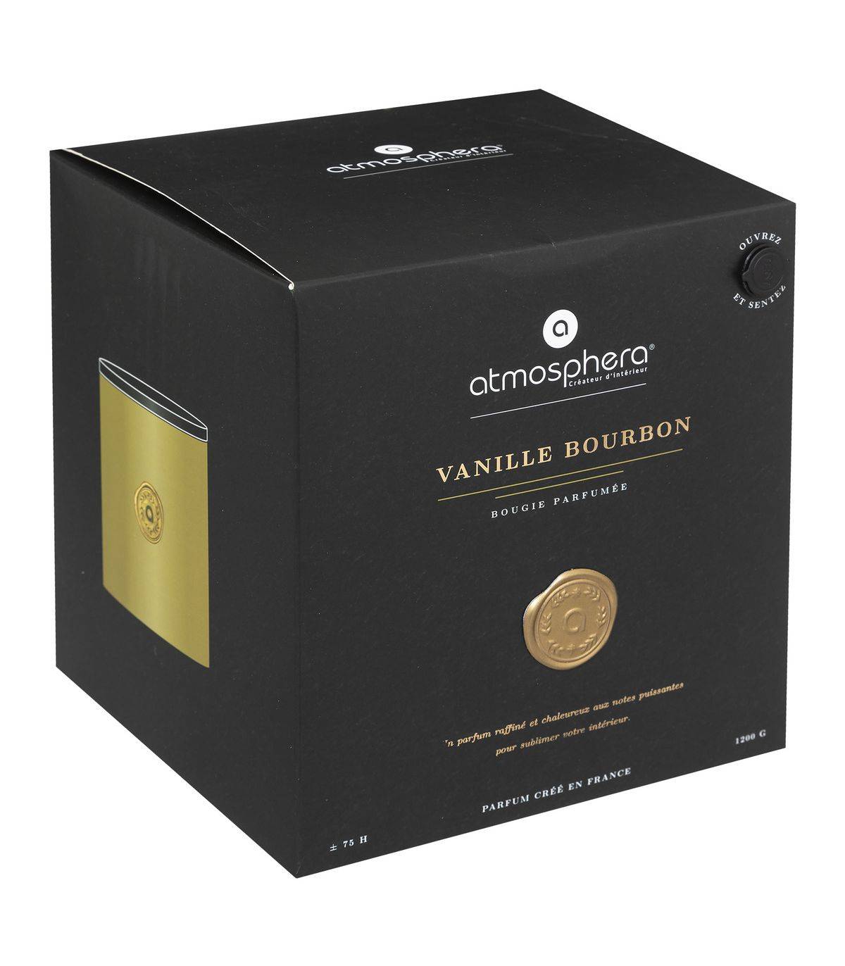 Bougie Parfumée Vanille bourbon 1200 G Pot en verre Ocre - Image 3