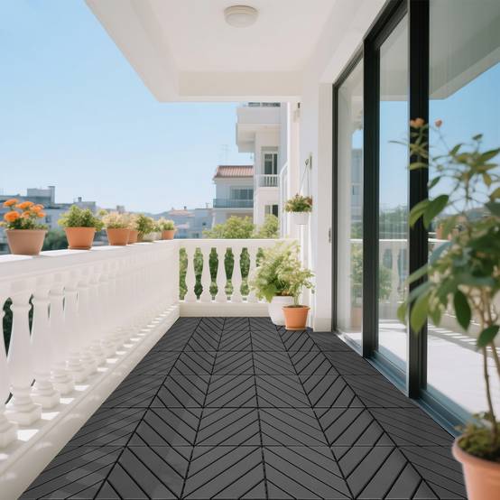 Dalles terrasse clipsables polypropylène jardin balcon drainantes 30x30cm gris foncé - ComfortXL Outdoor Living - Image 6