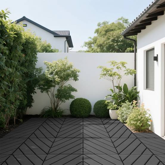 Dalles terrasse clipsables polypropylène jardin balcon drainantes 30x30cm gris foncé - ComfortXL Outdoor Living - Image 2