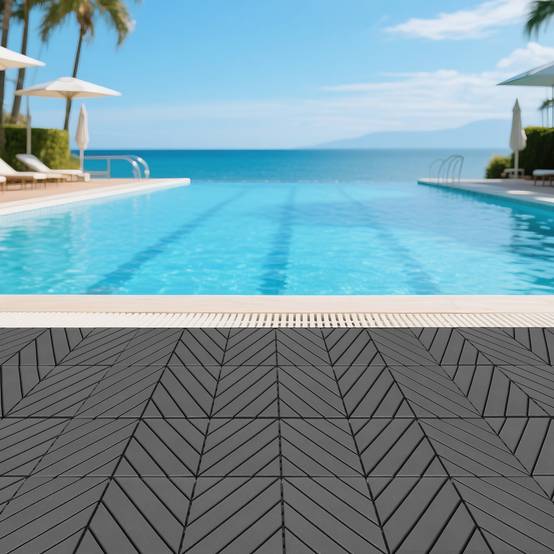 Dalles terrasse clipsables polypropylène jardin balcon drainantes 30x30cm gris foncé - ComfortXL Outdoor Living - Image 7