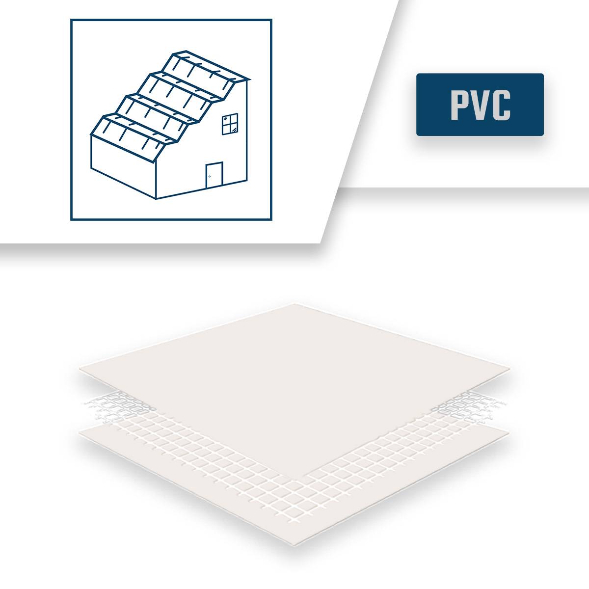 Bâche Toiture 5x8 m LP640TO Blanc Crème - Garantie 8 ans - Bâche d'étanchéité en PVC pour Couvreur et Charpentier TECPLAST - Image 5