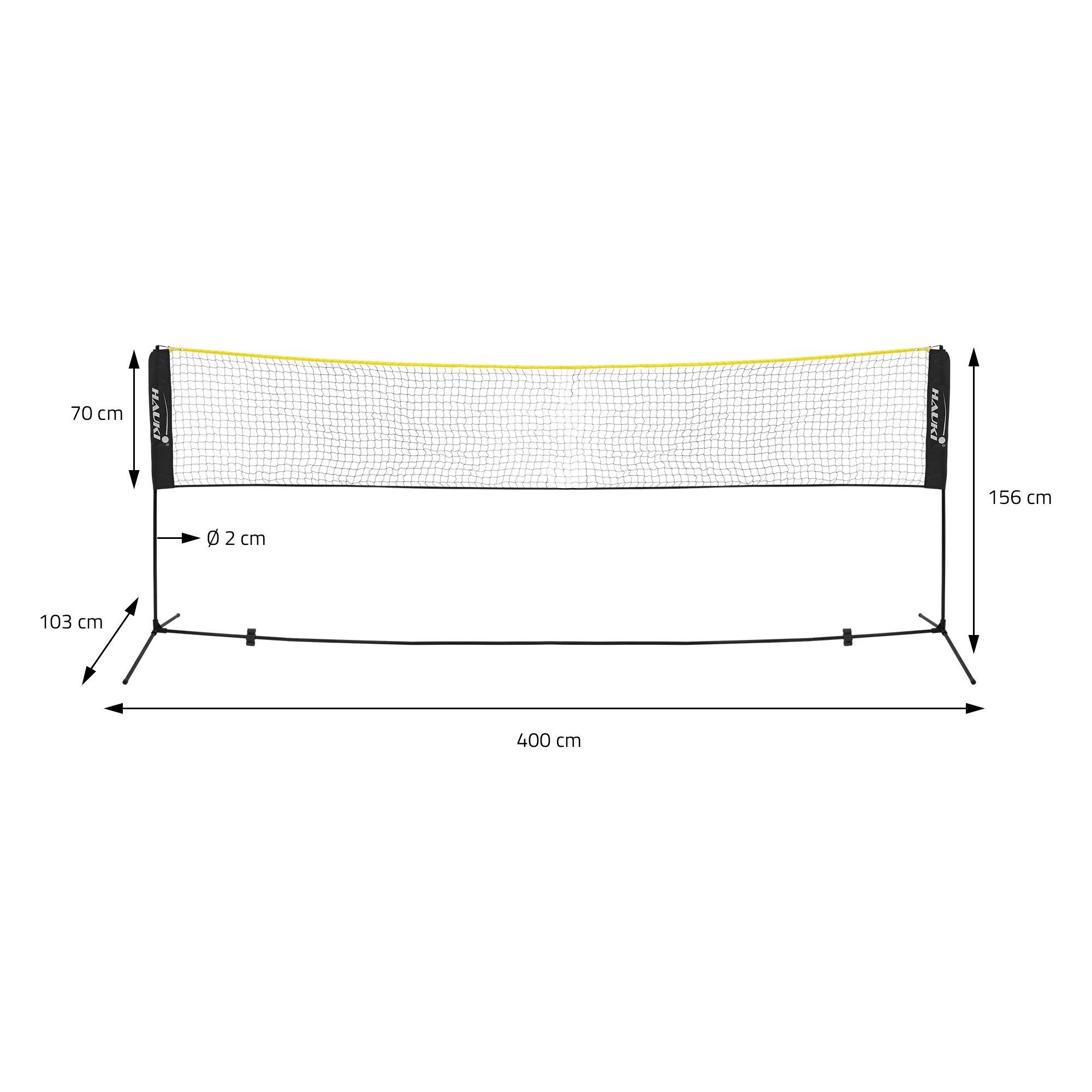 Filet de badminton 4m filet de volley-ball/tennis noir portable hauteur 156cm - Image 7