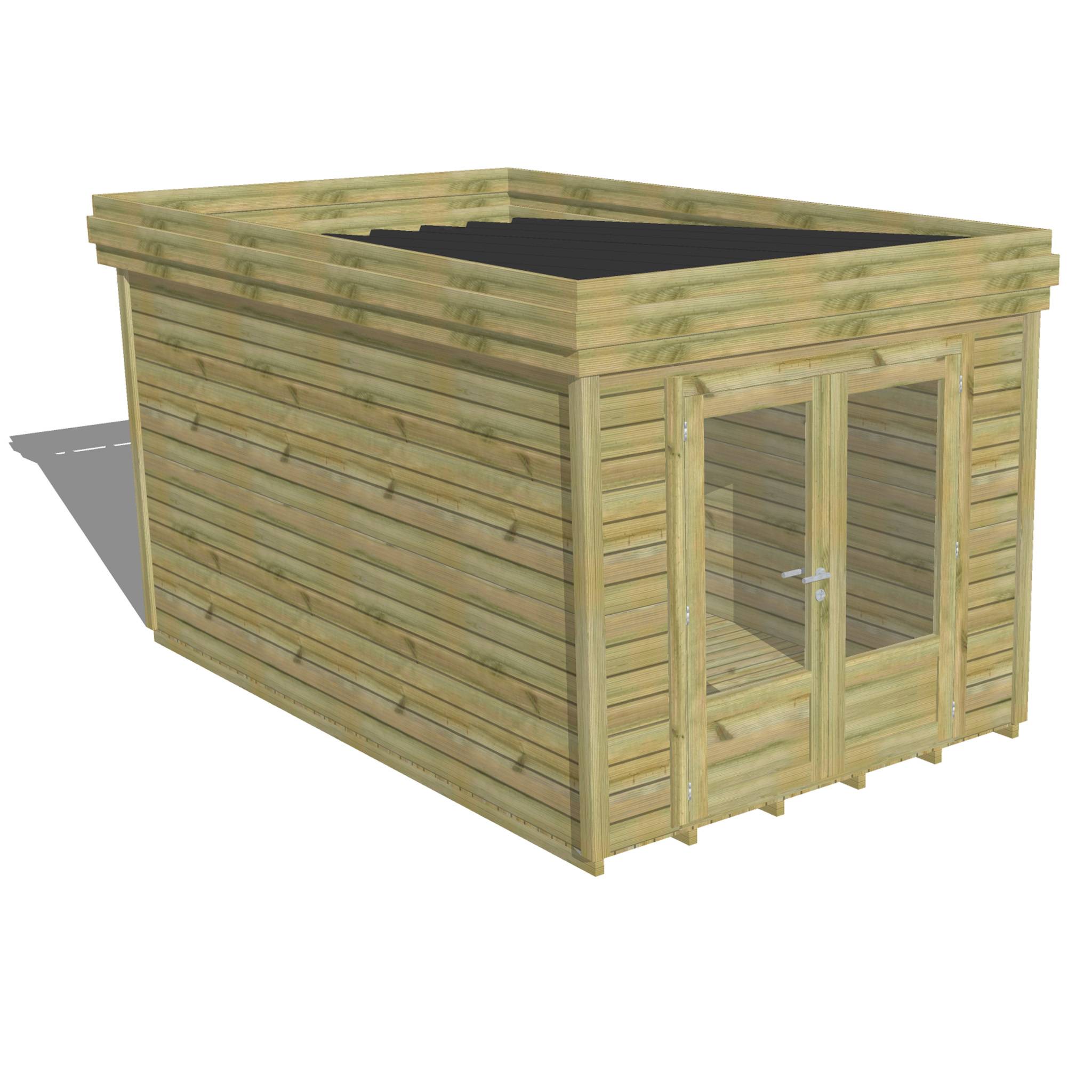 ABRI DE JARDIN bois  autoclave 27mm - 2,64x4,34m / 11m2 - Bac acier - Plancher bois - Image 1