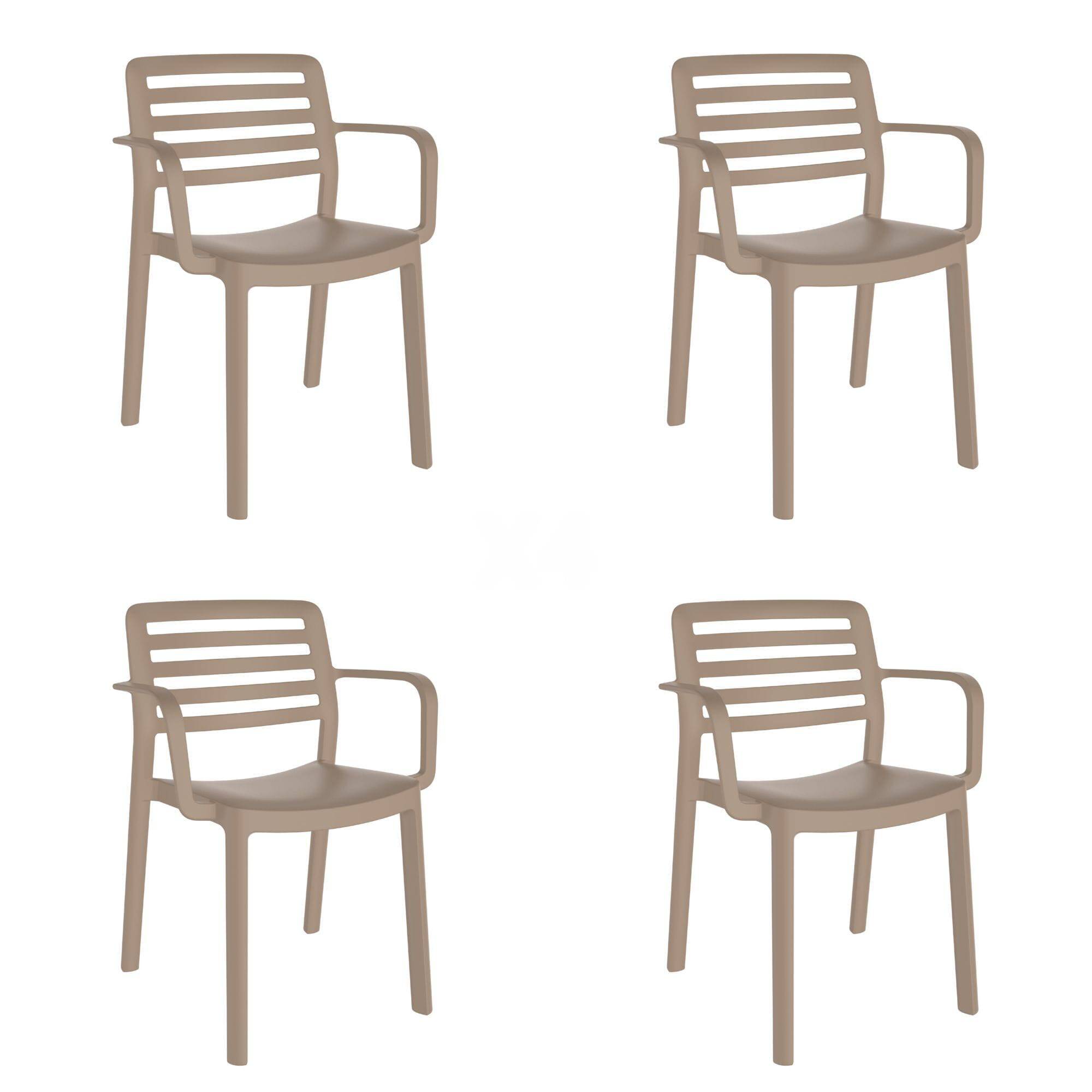 Garbar - Fauteuils Wind garbar plastique beige (Lot de 4) - Image 1