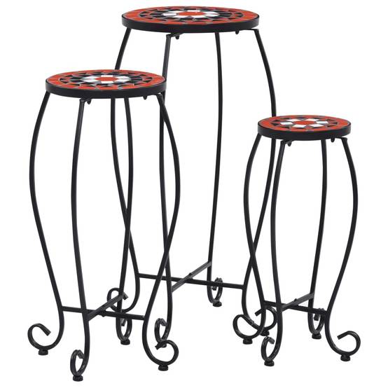 Maison Chic - Table de jardin - Tables mosaïque 3 pcs Terre cuite et blanc Céramique HL1094 - Image 2