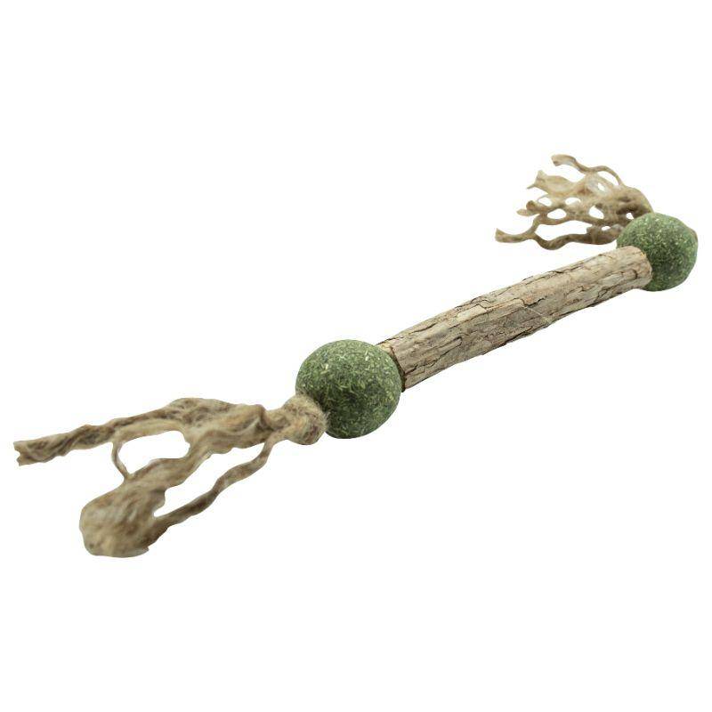 Stick jouet chat herbe à chat bois matatabi 22 cm - BUBIMEX - Gamm vert