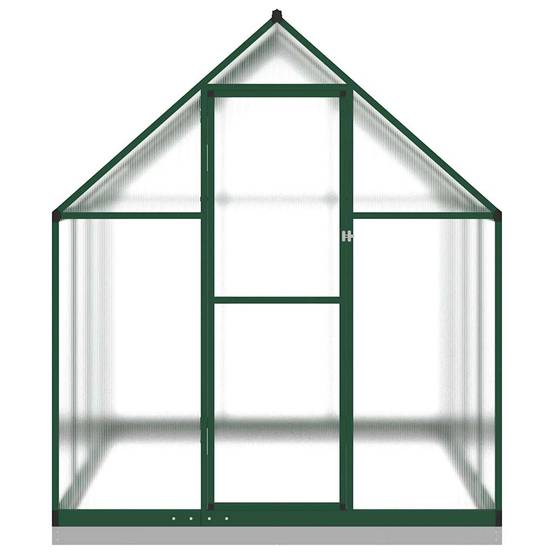 Serre Jardin Polycarbonate Aluminium Base Acier Hivernage 224x169cm Vert - ComfortXL Outdoor Living - Image 3