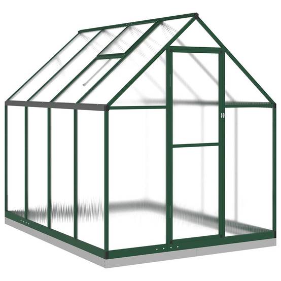 Serre Jardin Polycarbonate Aluminium Base Acier Hivernage 224x169cm Vert - ComfortXL Outdoor Living - Image 2