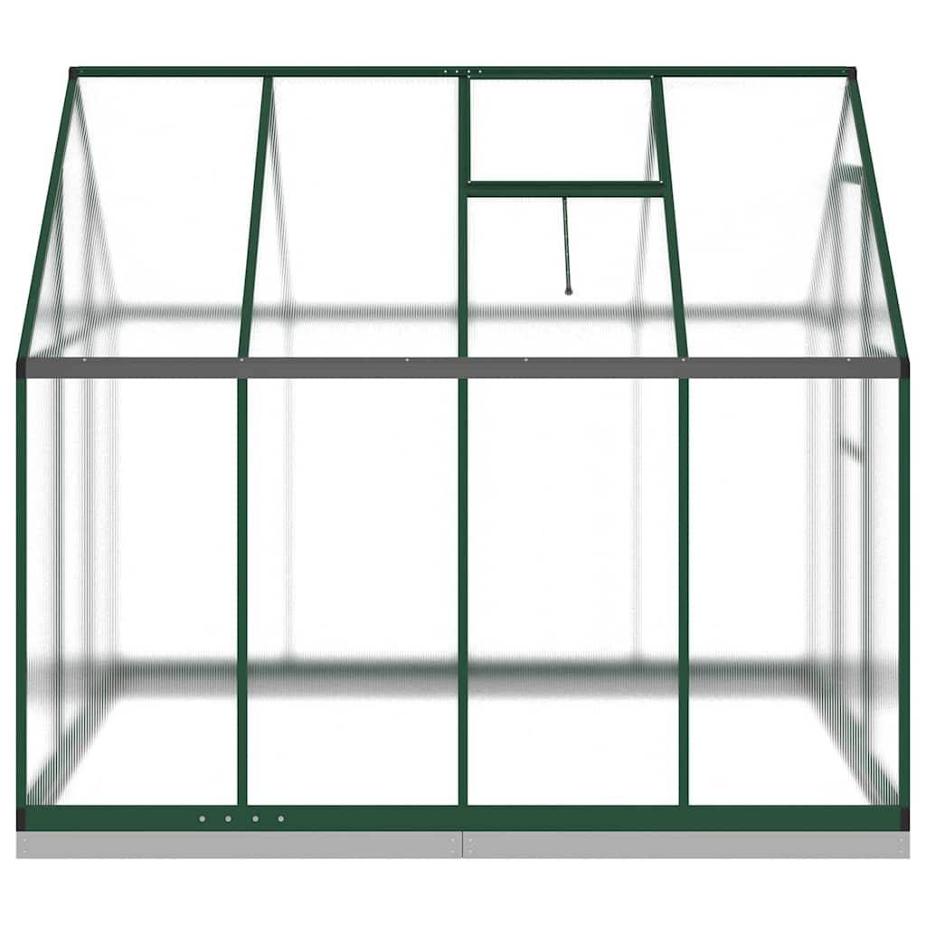 Serre Jardin Polycarbonate Aluminium Base Acier Hivernage 224x169cm Vert - ComfortXL Outdoor Living - Image 4