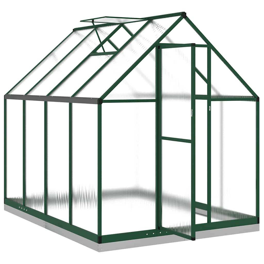 Serre Jardin Polycarbonate Aluminium Base Acier Hivernage 224x169cm Vert - ComfortXL Outdoor Living - Image 6