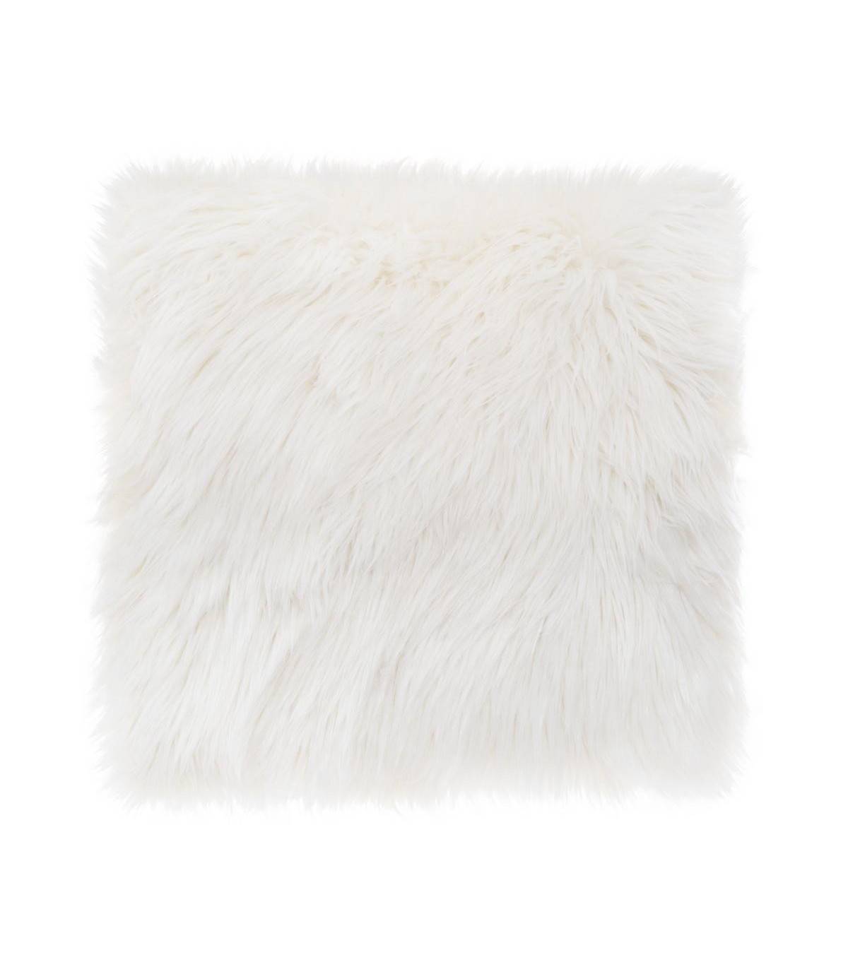 Coussin déhoussable Fourrure Ivoire 40 x 40 cm - Image 1