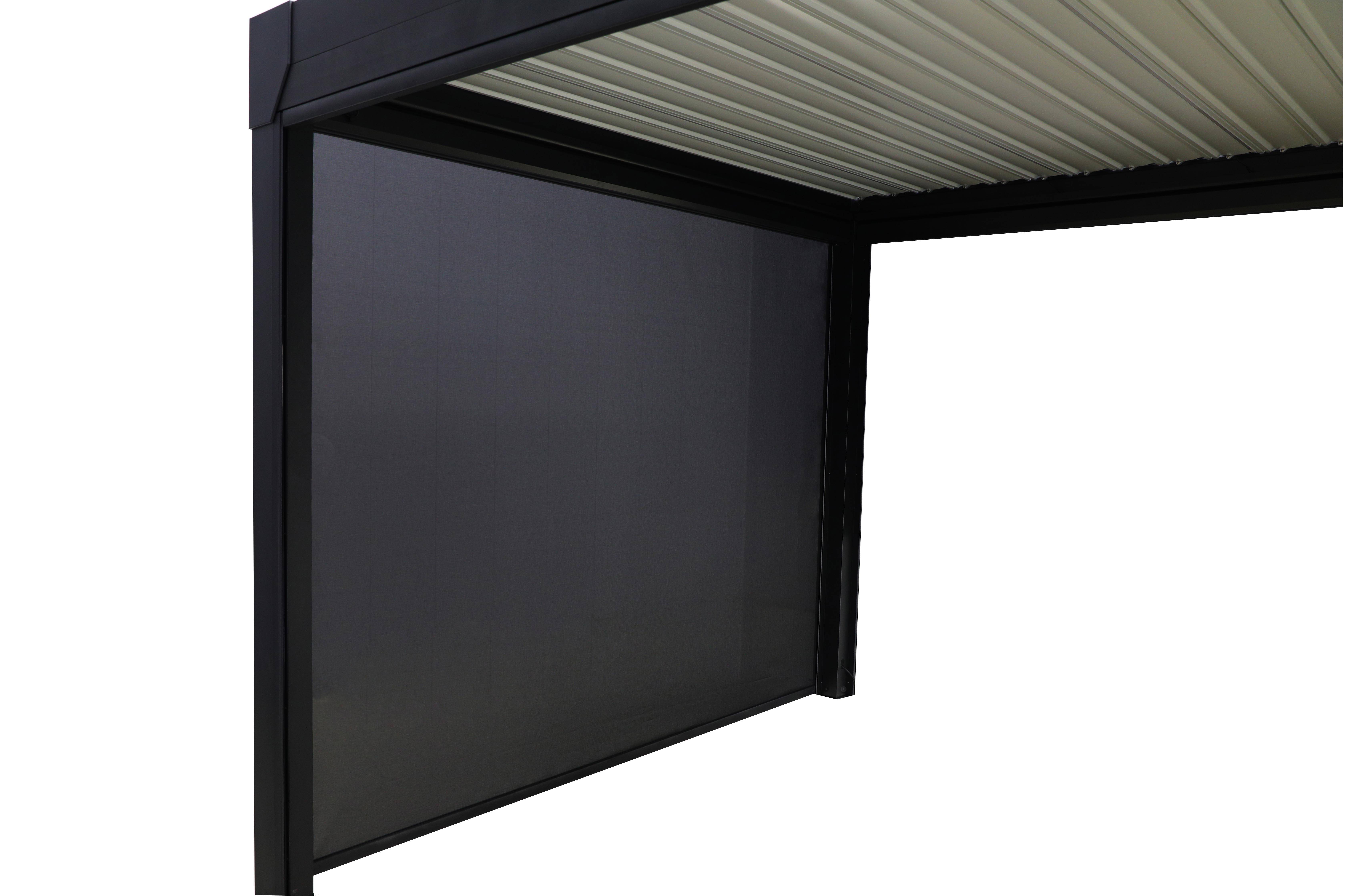 Green Outside - Rideau manuel 4m coloris noir sable RAL 2100 pour pergola bioclimatique 4x3m et 4x4m de Green Outside - Image 1