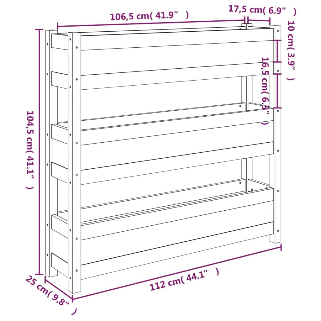 Vidaxl - Jardinière Marron miel 112x25x104,5 cm Bois massif de pin vidaXL 823923 - Image 3