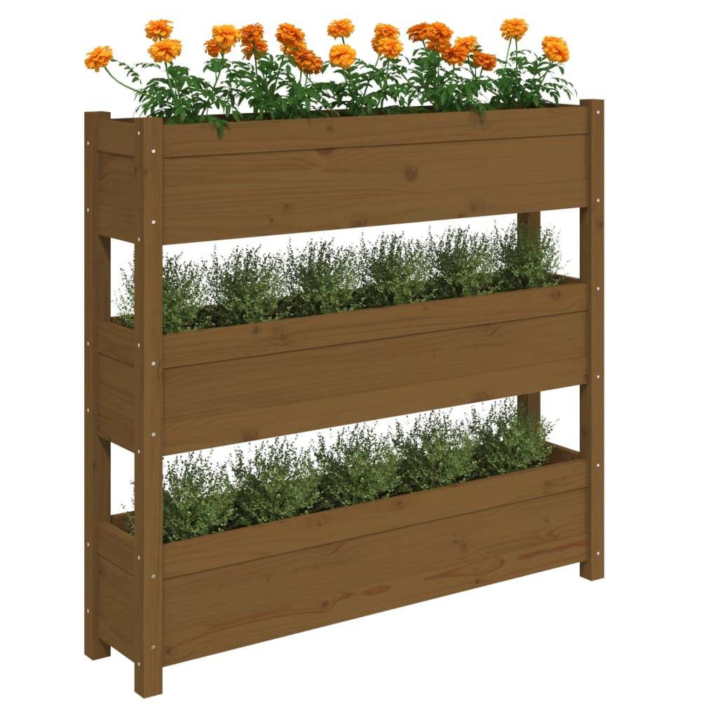 Vidaxl - Jardinière Marron miel 112x25x104,5 cm Bois massif de pin vidaXL 823923 - Image 5