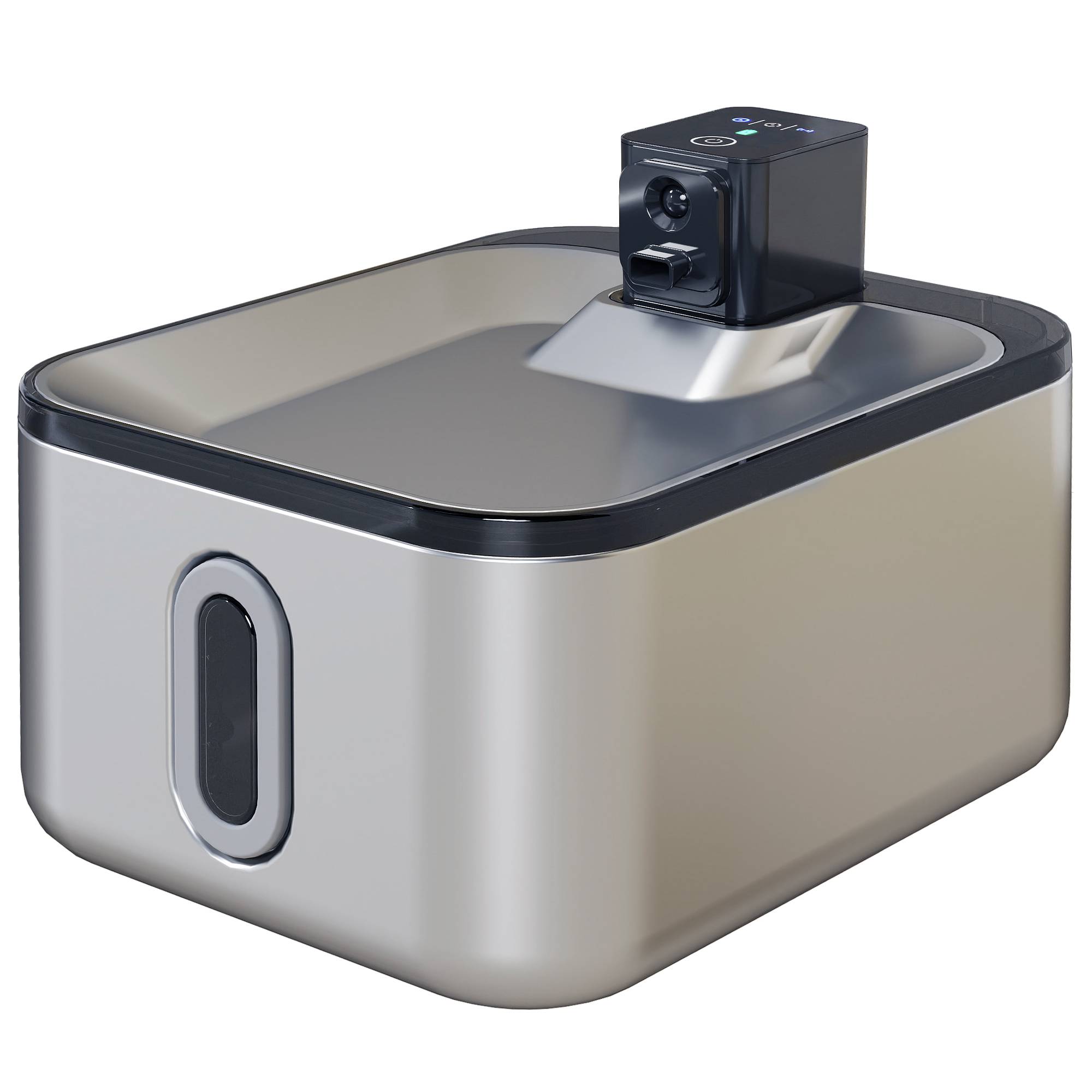 Sans Marque - Fontaine à eau pour chat automatique en inox 5L, silencieuse, distributeur eau chat 3-étapes filtre chargeur USB, argent - Image 2