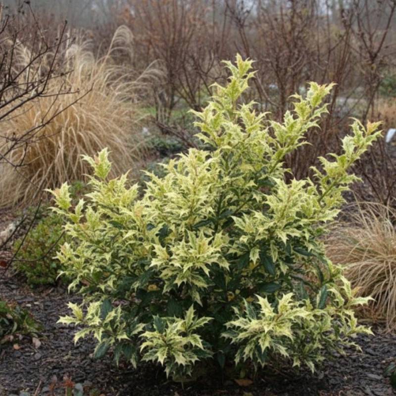 Osmanthe Goshiki, Osmanthus à fleurs Blanche - feuillage Persistant - Pot de 3L - 20/40 cm-  hauteur à maturité De 2,50 m à 3,00 m - Image 4